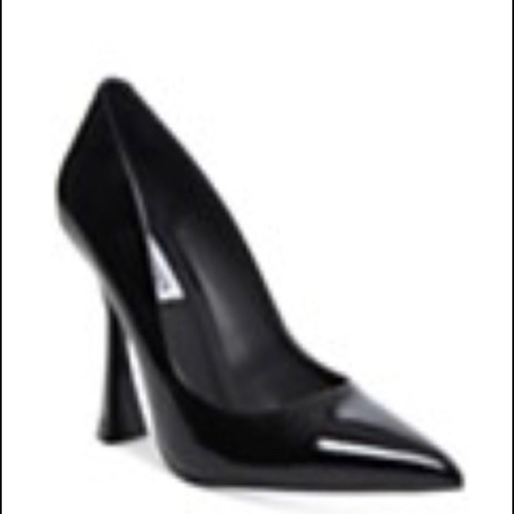 Steve Madden black pant point toe 4 1/4 high pump